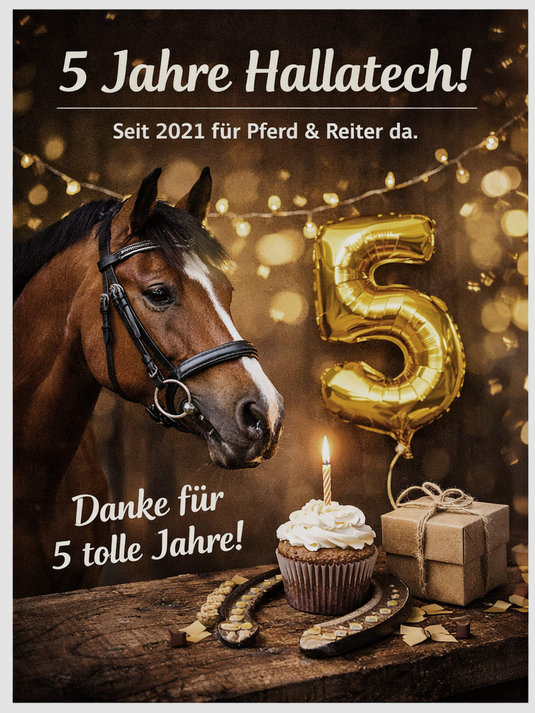 🎉 Der Geburtstag von HALLATECH – 5 Jahre Erfahrung für Pferd und Reiter